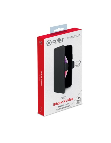 Celly PrestigeM custodia per cellulare 16,5 cm (6.5") Custodia a libro Nero