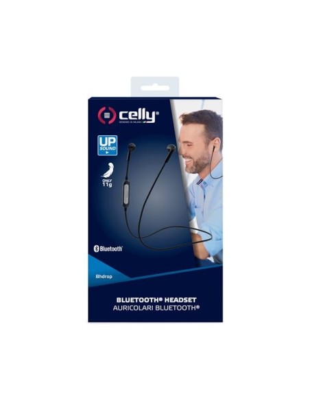 Celly BhDrop Auricolare Wireless Passanuca Musica e Chiamate Micro-USB Bluetooth Nero