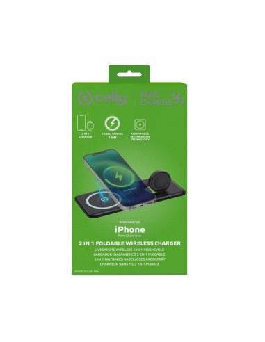 Celly MAGFOLD2IN1 Smartphone, Orologio intelligente Nero USB Carica wireless Interno