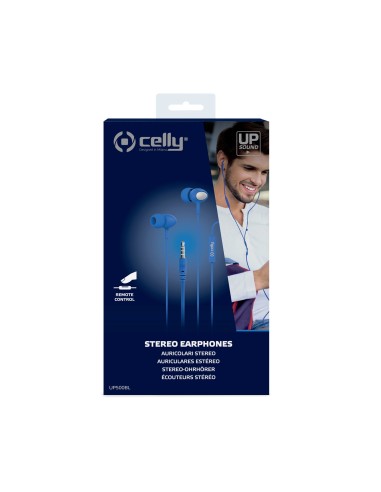 Celly UP500 Auricolare Cablato In-ear Musica e Chiamate Blu