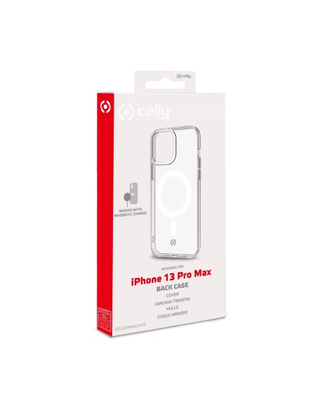Celly GELSKINMAG iPhone 13 Pro Max custodia per cellulare 17 cm (6.7") Cover Trasparente, Bianco Celly GELSKINMAG iPhone 13 Pro Max custodia per cellulare 17 cm (6.7") Cover Trasparente, Bianco