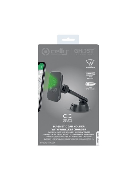 Celly GHOSTCHARGEBK supporto per personal communication Supporto attivo Telefono cellulare smartphone Nero