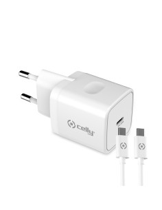 Celly TC1C20WTYPECWH Caricabatterie per dispositivi mobili Universale Bianco AC Interno