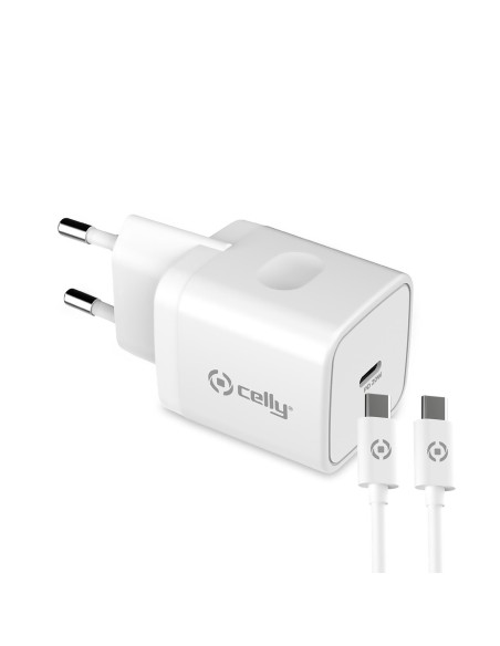 Celly TC1C20WTYPECWH Caricabatterie per dispositivi mobili Universale Bianco AC Interno