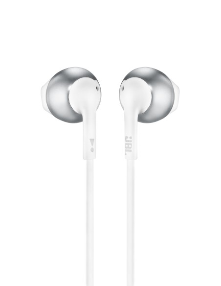 JBL Tune 205 Auricolare Cablato In-ear Musica e Chiamate Cromo, Bianco