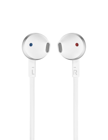 JBL Tune 205 Auricolare Cablato In-ear Musica e Chiamate Cromo, Bianco