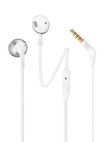 JBL Tune 205 Auricolare Cablato In-ear Musica e Chiamate Cromo, Bianco