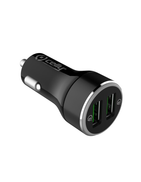 Celly CC2USBQC30BK Caricabatterie per dispositivi mobili Nero USB Ricarica rapida Auto Celly CC2USBQC30BK Caricabatterie per dispositivi mobili Nero USB Ricarica rapida Auto