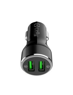Celly CC2USBQC30BK Caricabatterie per dispositivi mobili Nero USB Ricarica rapida Auto 2