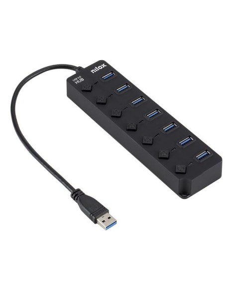 Nilox NXHUB-06 hub di interfaccia USB 3.2 Gen 1 (3.1 Gen 1) Type-A 5000 Mbit s Nero