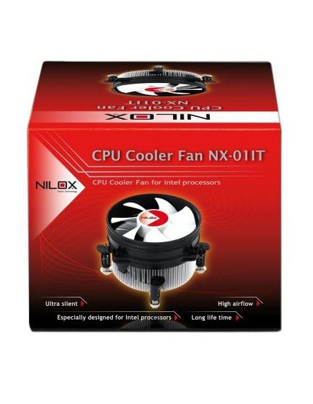 Nilox 03NX029825001 sistema di raffreddamento per computer Processore Raffreddatore d'aria 9,2 cm Alluminio, Nero, Bianco