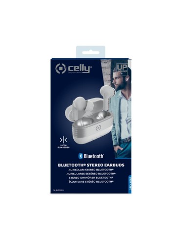 Celly Slim1 Auricolare Wireless In-ear Musica e Chiamate Bluetooth Bianco