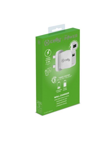 Celly TCUSBTURBOUK Caricabatterie per dispositivi mobili Fotocamera, Comandi di gaming, Cuffie, Telefono cellulare, Power bank, Celly TCUSBTURBOUK Caricabatterie per dispositivi mobili Fotocamera, Comandi di gaming, Cuffie, Telefono cellulare, Power bank,