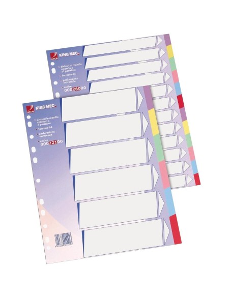 Rexel Divisori In Cartoncino A4 12 Posizioni Colori Assortiti