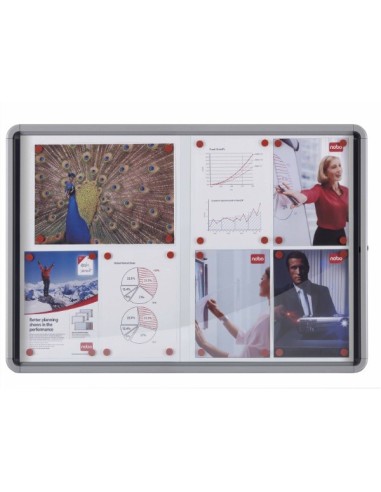 Nobo Bacheca per interni-fondo magnetico 8xA4 anta scorrevole