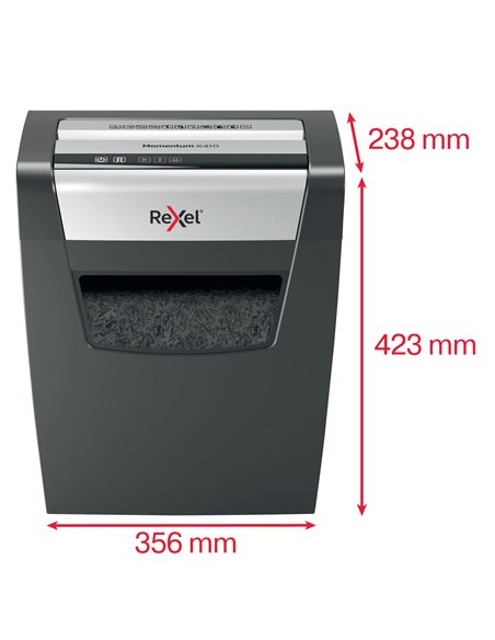 Rexel Momentum X410 distruggi documenti Taglio a particelle Nero, Grigio