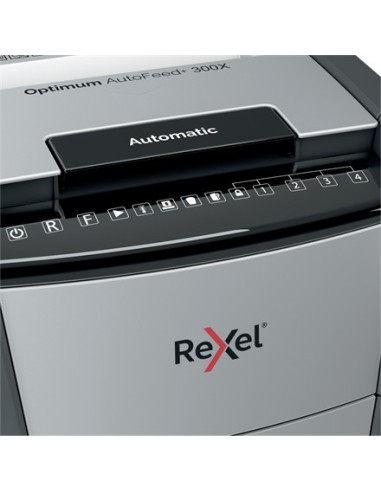 Rexel AutoFeed+ 300X distruggi documenti Triturazione incrociata 55 dB 23 cm Nero, Grigio
