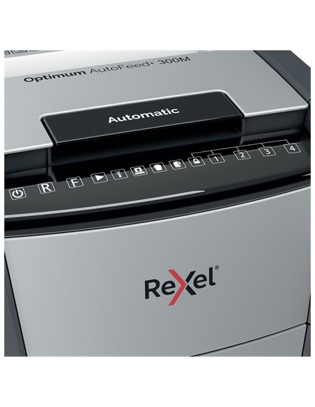 Rexel AutoFeed+ 300M distruggi documenti Taglio a frammenti 55 dB 23 cm Nero, Grigio
