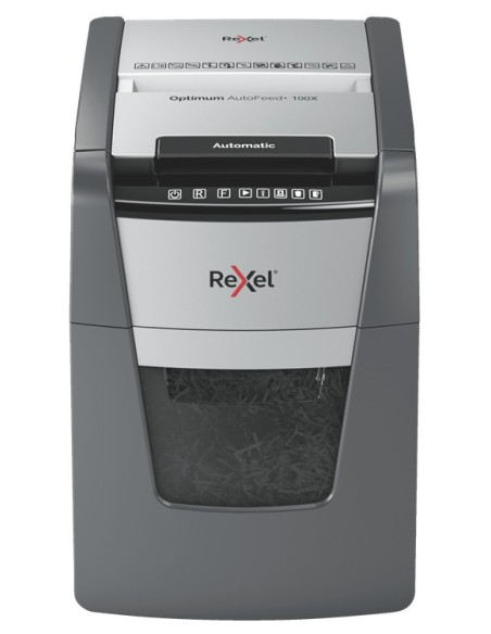 Rexel Optimum AutoFeed+ 100X distruggi documenti Triturazione incrociata 55 dB 22 cm Nero, Grigio