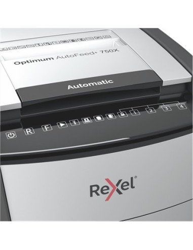 Rexel AutoFeed+ 750X distruggi documenti Triturazione incrociata 55 dB 23 cm Nero, Grigio