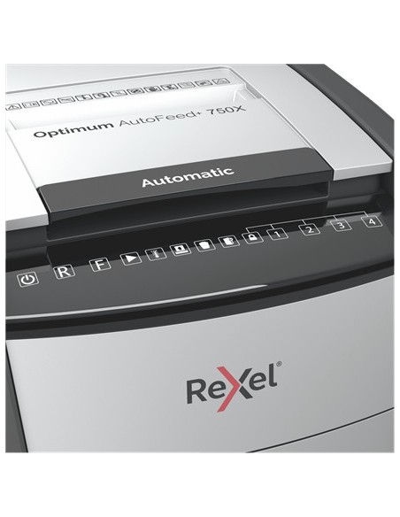 Rexel AutoFeed+ 750X distruggi documenti Triturazione incrociata 55 dB 23 cm Nero, Grigio
