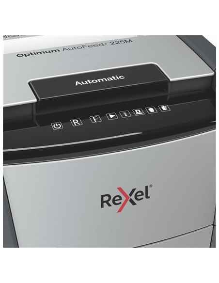 Rexel AutoFeed+ 225M distruggi documenti Taglio a frammenti 55 dB 23 cm Nero, Grigio