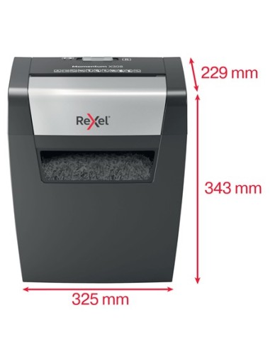 Rexel Momentum X308 distruggi documenti Taglio a particelle Nero, Grigio