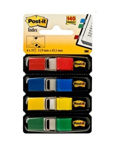 3M 7000144923 scheda per indice Blu, Verde, Rosso, Giallo 140 pz