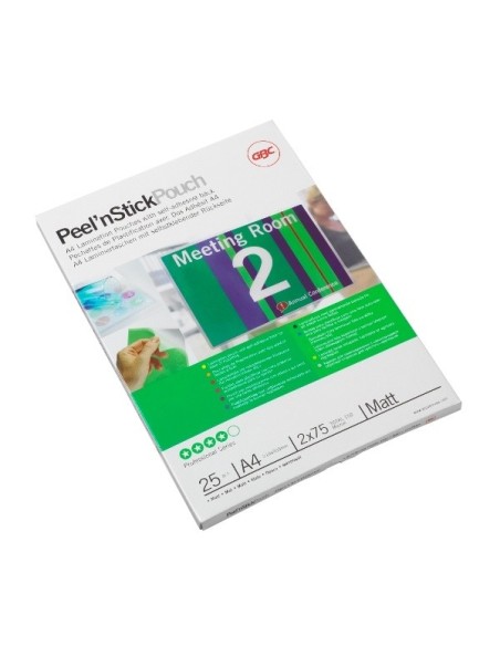 GBC Pouch plastificazione Peel`n Stick A4 2x75 mic opache (25)