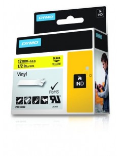 Dymo NASTR0 DA 12MMX5.5M VINILE NE GI D1 RHINOPRO 18432 0071701184320 MATERIALE DI CONSUMO 2