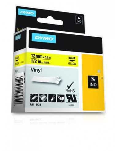 Dymo NASTR0 DA 12MMX5.5M VINILE NE GI D1 RHINOPRO 18432 0071701184320 MATERIALE DI CONSUMO