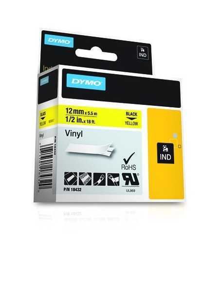 Dymo NASTR0 DA 12MMX5.5M VINILE NE GI D1 RHINOPRO 18432 0071701184320 MATERIALE DI CONSUMO