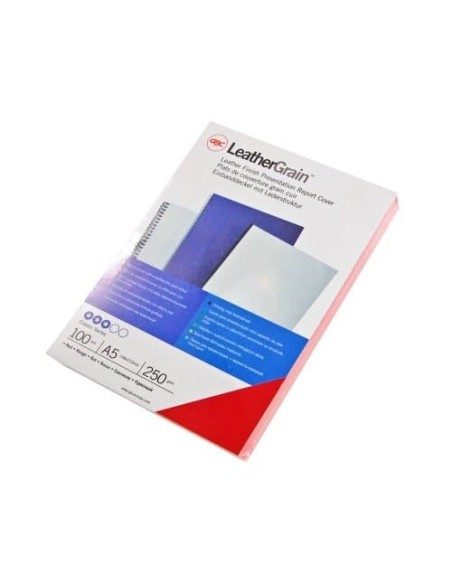 GBC Copertine rilegatura LeatherGrain A5 250 gsm nere (100)