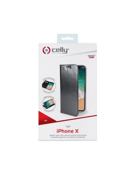 Celly Air custodia per cellulare 14,7 cm (5.8") Custodia a libro Nero