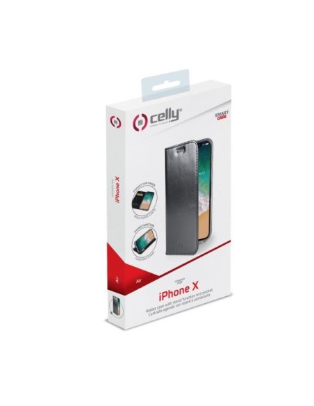 Celly Air custodia per cellulare 14,7 cm (5.8") Custodia a libro Nero