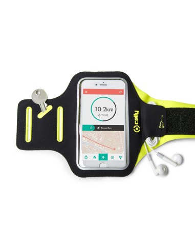 Celly Armband - Smartphone custodia per cellulare 16,5 cm (6.5") Fascia da braccio Nero, Giallo
