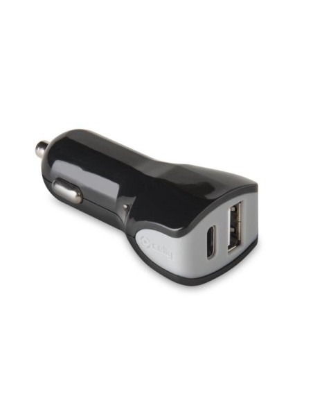 Celly CCTYPECUSBBK Caricabatterie per dispositivi mobili Universale Nero Accendisigari Auto