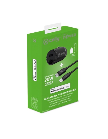Celly CCMINILIGHT Caricabatterie per dispositivi mobili Smartphone Nero Accendisigari Auto