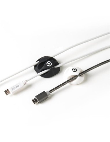 Celly CLIPPY01 organizer per cavi Scrivania Clip per cavo Nero, Bianco 6 pz