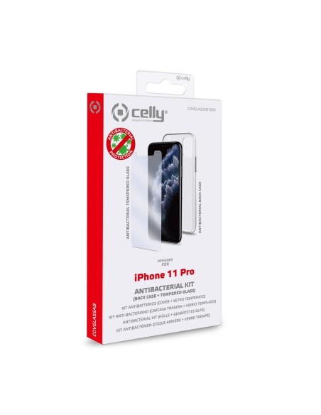 Celly COVGLASSAB1000 custodia per cellulare Custodia a sacchetto Trasparente