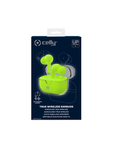 Celly CLEAR Cuffie True Wireless Stereo (TWS) In-ear Musica e Chiamate USB tipo-C Bluetooth Verde