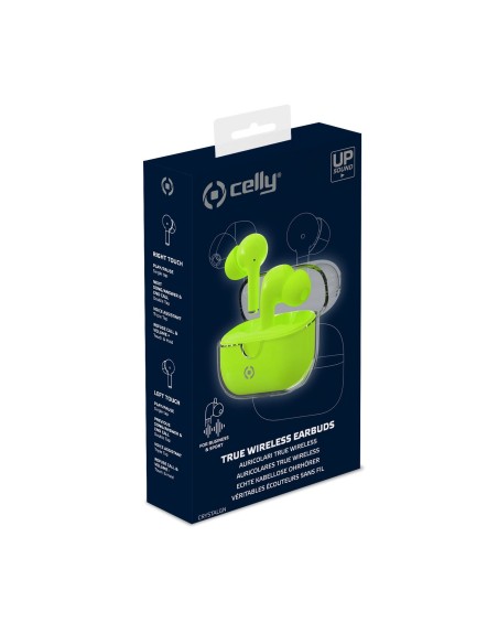 Celly CLEAR Cuffie True Wireless Stereo (TWS) In-ear Musica e Chiamate USB tipo-C Bluetooth Verde