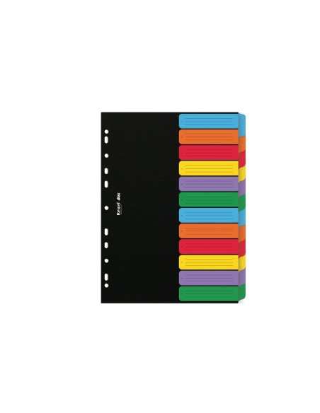 Rexel D26612 intercalare Cartella a soffietto espandibile Nero, Multicolore