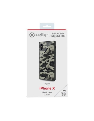 Celly DIAMOND SQUARE CAMO IPXS X BK custodia per cellulare 14,7 cm (5.8") Cover Nero, Mimetico