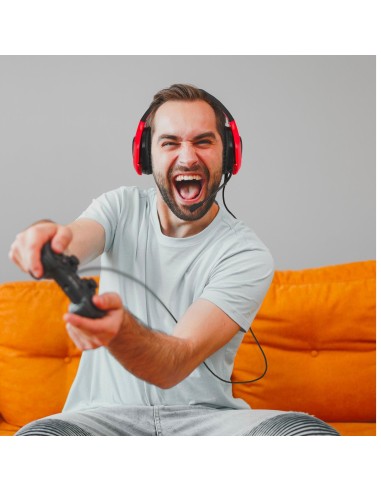 Celly CyberBeat Auricolare Cablato A Padiglione Gaming USB tipo A Nero, Rosso