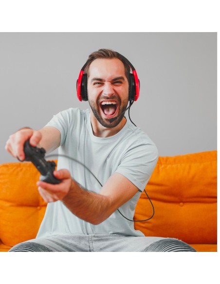 Celly CyberBeat Auricolare Cablato A Padiglione Gaming USB tipo A Nero, Rosso