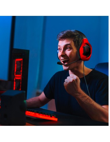 Celly CyberBeat Auricolare Cablato A Padiglione Gaming USB tipo A Nero, Rosso