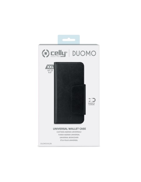 Celly Duomo XXL custodia per cellulare 16,5 cm (6.5") Custodia flip a libro Nero