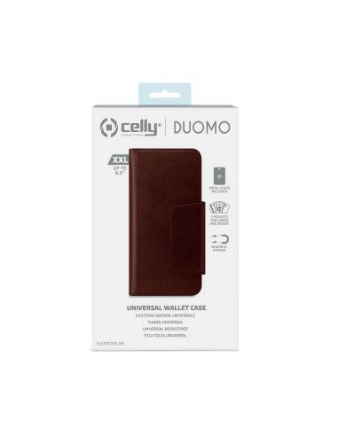 Celly Duomo custodia per cellulare 16,5 cm (6.5") Custodia a borsellino Marrone