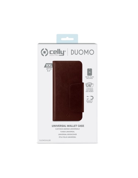 Celly Duomo custodia per cellulare 16,5 cm (6.5") Custodia a borsellino Marrone